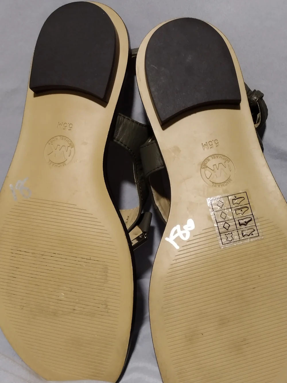 Michael Kors Olive Quilted Leather Slingback Sandals (5.5M) 6.5 Actual Size